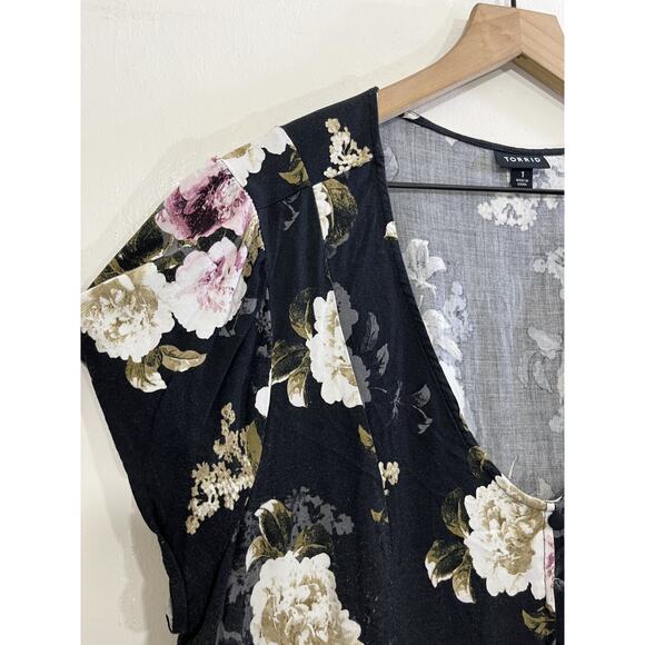 Romance Cottagecore Goth Boho Buttoned Top 1 Plus Whimsigoth Floral Prairie Flow - Picture 3 of 16